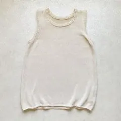 美品 スピックアンドスパン コットン ニット ノースリーブ ベスト