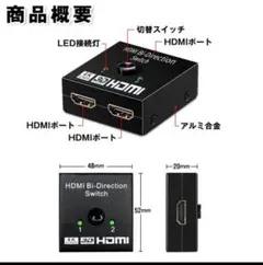 HDMI 切替器 分配器 2入力1出力 1入力2出力 スイッチャー 切り替え