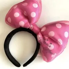 ディズニー　ミニー　カチューシャ　リボン　ピンク　ディズニーランド