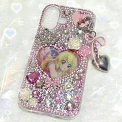 量産型 姫系 ピンク デコスマホケース ハート リボン 王冠 iPhone16