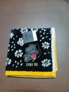 ANNA SUI 花柄 蝶刺繍 タオルハンカチ
