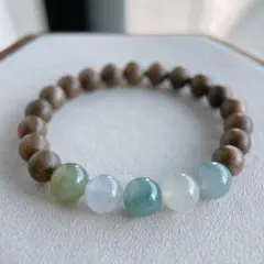 天然ミャンマー産本翡翠ブレスレット 17cm