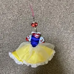 ディズニー　ドレスストラップ　キーホルダー　白雪姫　携帯クリーナー