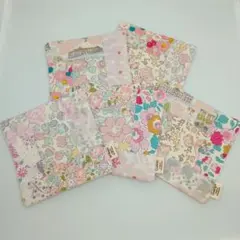 ハンドメイド　コースター　5枚セット　リバティ　ピンク
