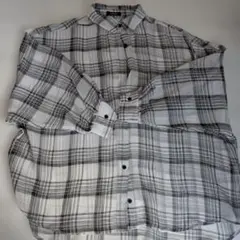 SUREVE チェック柄シャツ 長袖 ホワイト・グレー