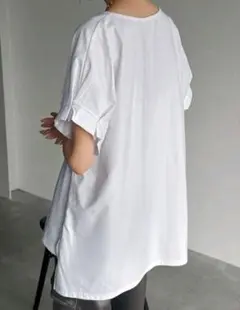 ホワイト ドルマンスリーブ Tシャツ