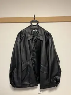 黒 レザージャケット スタンドカラー