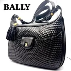 【美品】BALLY キルティング レザー 三日月 ショルダーバッグ 黒