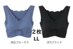 新品 2枚GUNZE LLキレイラボ 完全無縫製 ハーフトップ ブラ 日本製綿混のサムネイル
