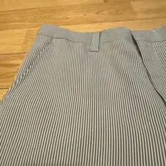 70sビンテージ！白×カーキストライプ！ポリエステルスラックス