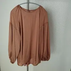 ユナイテッドアローズ　ストライプ柄バルーンスリーブブラウス