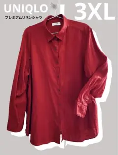 【美品】UNIQLO ユニクロ／プレミアムリネンシャツ 3XL