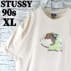 極希少✨90s old STUSSY Tシャツ 紺タグ ネズミ ラット XL - メルカリ
