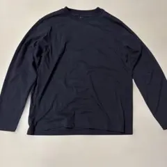 無印良品 天竺編みクルーネック長袖Ｔシャツダークネイビー ボーダー 完売品
