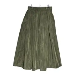 UNIQLO ユニクロ ボリュームギャザースカート L オリーブ