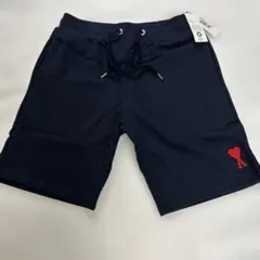 正規品)アミパリス ネイビー S ハートロゴ スウェットショートパンツ