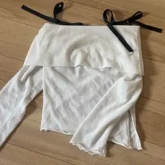by muni:r リボンストラップ オフショルダーニットのサムネイル