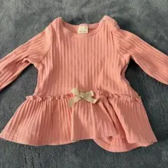 petit main 90トップス Tシャツ オレンジ