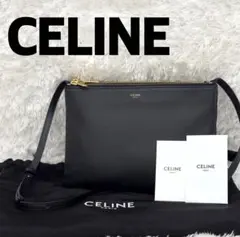 CELINE セリーヌ トリオ ショルダーバッグ ブラック ラージ レザーのサムネイル