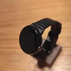 ブラックレザースマートウォッチバンド