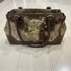 COACH ハンドバッグ シグネチャー ブラウン