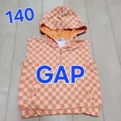 GAP オレンジチェック ベスト 140