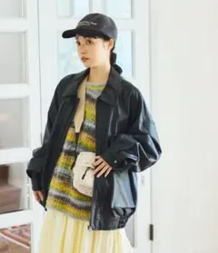 FREAK'S STORE フェイクレザーブルゾン ブラック