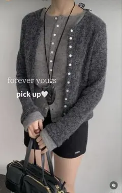 foreveryours カーディガン グレー