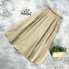 GU フレアスカート ベージュ Aライン 綿混Sサイズ