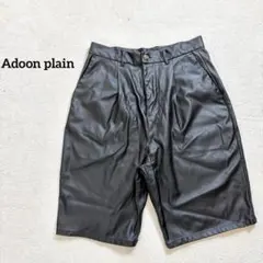 【Adoon plain】 L フェイクレザー　ショートパンツ　ブラック