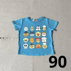 アンパンマン バイキンマン ハンバーガーキッド 半袖シャツ 90 水色 青