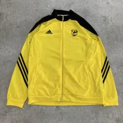 adidas トラックジャケット L イエロー 黒 ジャージ スリーストライプのサムネイル