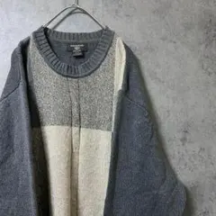 90S vintage 柄ニット　セーター　メンズ　L コットン　古着　　Y2