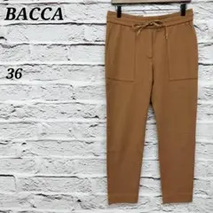 バッカ✩36 テーパードパンツ ウール100 ウエストゴム＆紐 日本製 ブラウンのサムネイル