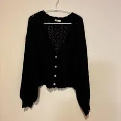 値下げ【美品】アクシーズ　カーディガン　ブラック　M