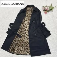 ドルチェ&ガッバーナ トレンチコート レオパード ロング ベルト 黒 36 Sのサムネイル