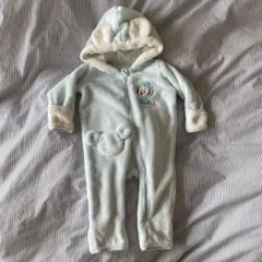 ミッキー刺繍付き水色ロンパース