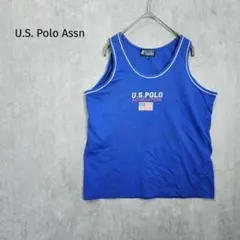 ユーエスポロアッスン【М】メンズロゴタンクトップ　ブルー　a6136