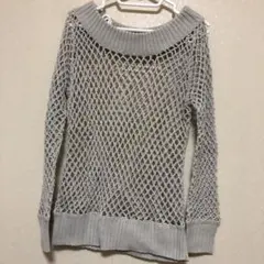 透かしニットプルオーバー