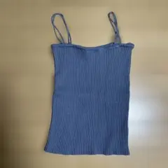 リブ編みブルーキャミソール