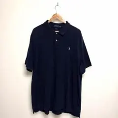ラルフローレン ポロシャツ スムースコットン XL 黒 ブラック ポニー 