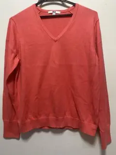 UNIQLO Vネックニット コーラルピンク Mサイズ