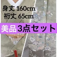 しょうざん 生紬 夏着物 ベージュ系 身丈158.5cm 裄丈64.5cm 正絹 