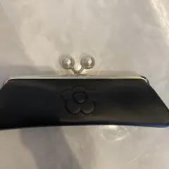 マリークワント がま口　ペンケース　ブラック