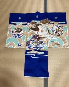 お宮参り 産着 男児 男の子 のしめ 合繊 金刺繍 綸子地 濃紺色 祝着 一つ身 楽天市場】お宮参り 着物 男の子 絹100％ 正絹初着 男児 赤ちゃん 産着