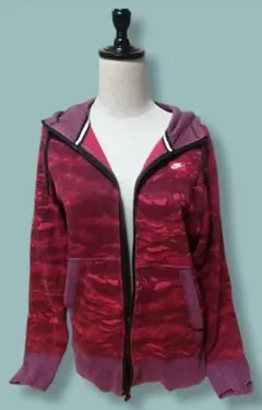 NIKE カモフラージュ　フルジップ　パーカー　レッド M y2k