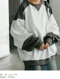 アンティカ⭐ラグランスリーブ トレーナー オートミール