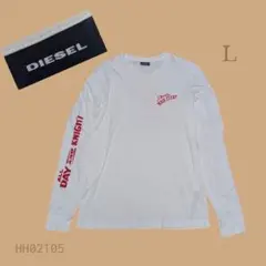 DIESELプリントカットソーLホワイトロンTシャツ