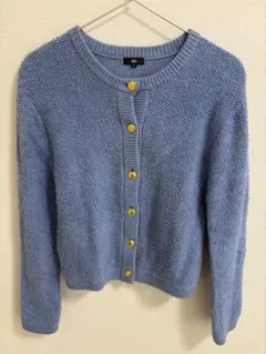 PLST ボタン付きブルーカーディガン Lサイズ