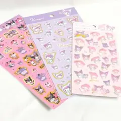 クロミ マイメロディ サンリオ シール まとめ売り 3シート ぷくっとシール ②